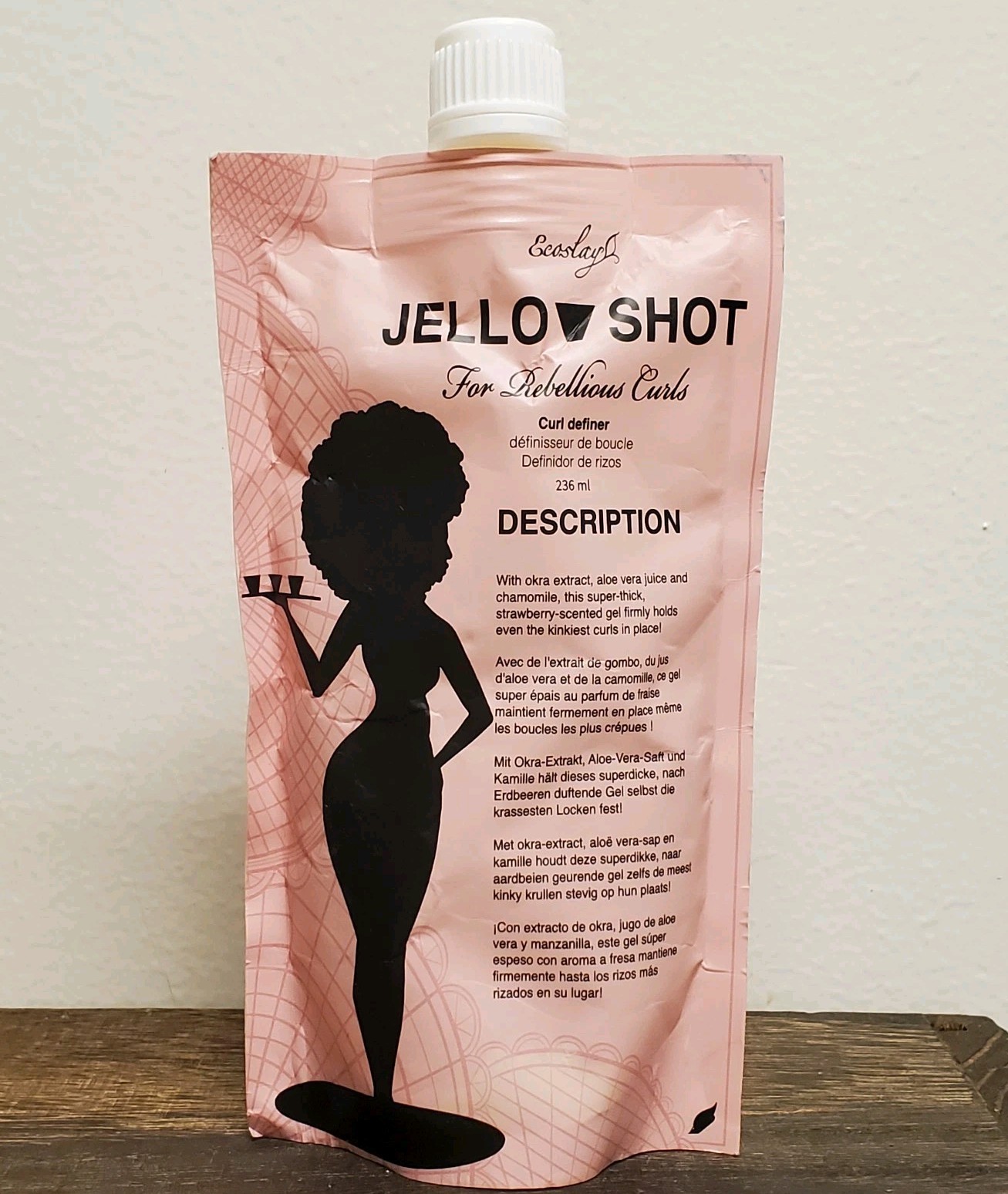Ecoslay Jello Shot Curl Definer Defining Hold Hair Gel Aloe & Okra Kinky Coily