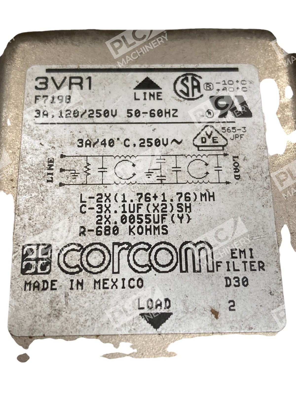 Corcom 3VR1 EMI Line Filter