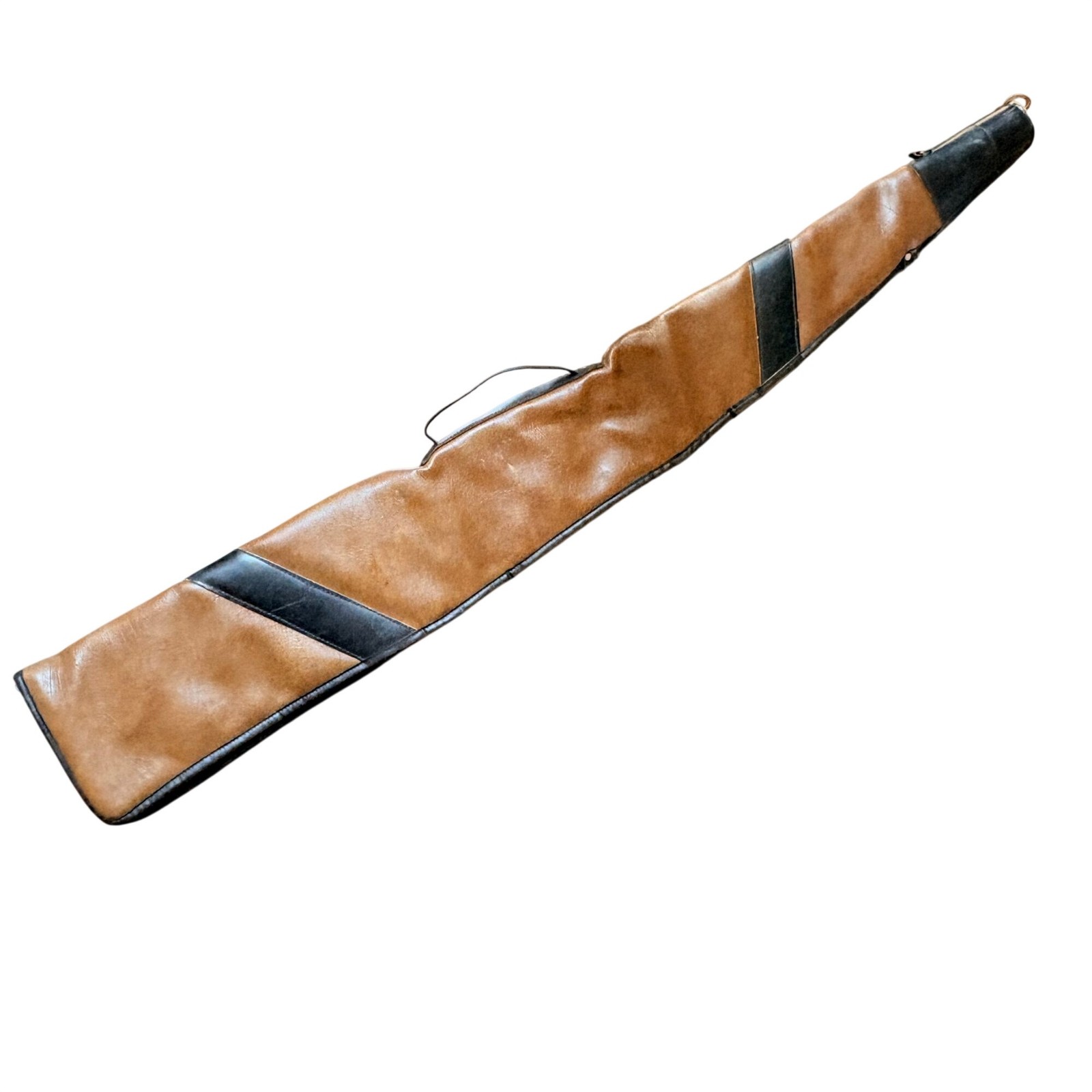 Vintage Brauer Bros Moose Brand 50" Brown & Black Leather Shotgun Case Western
