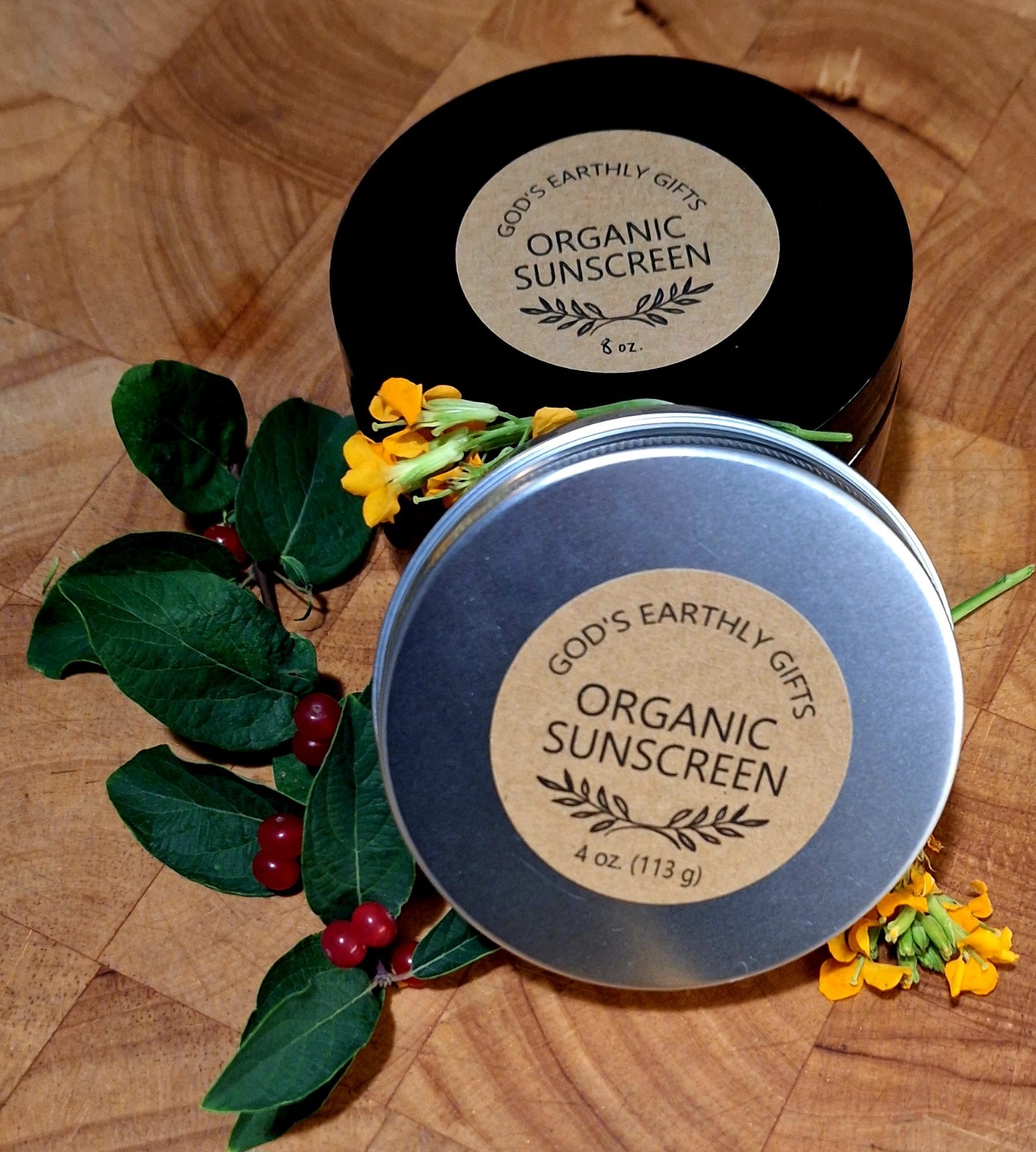 Organic Handcrafted Tallow Sunscreen - Regular Size