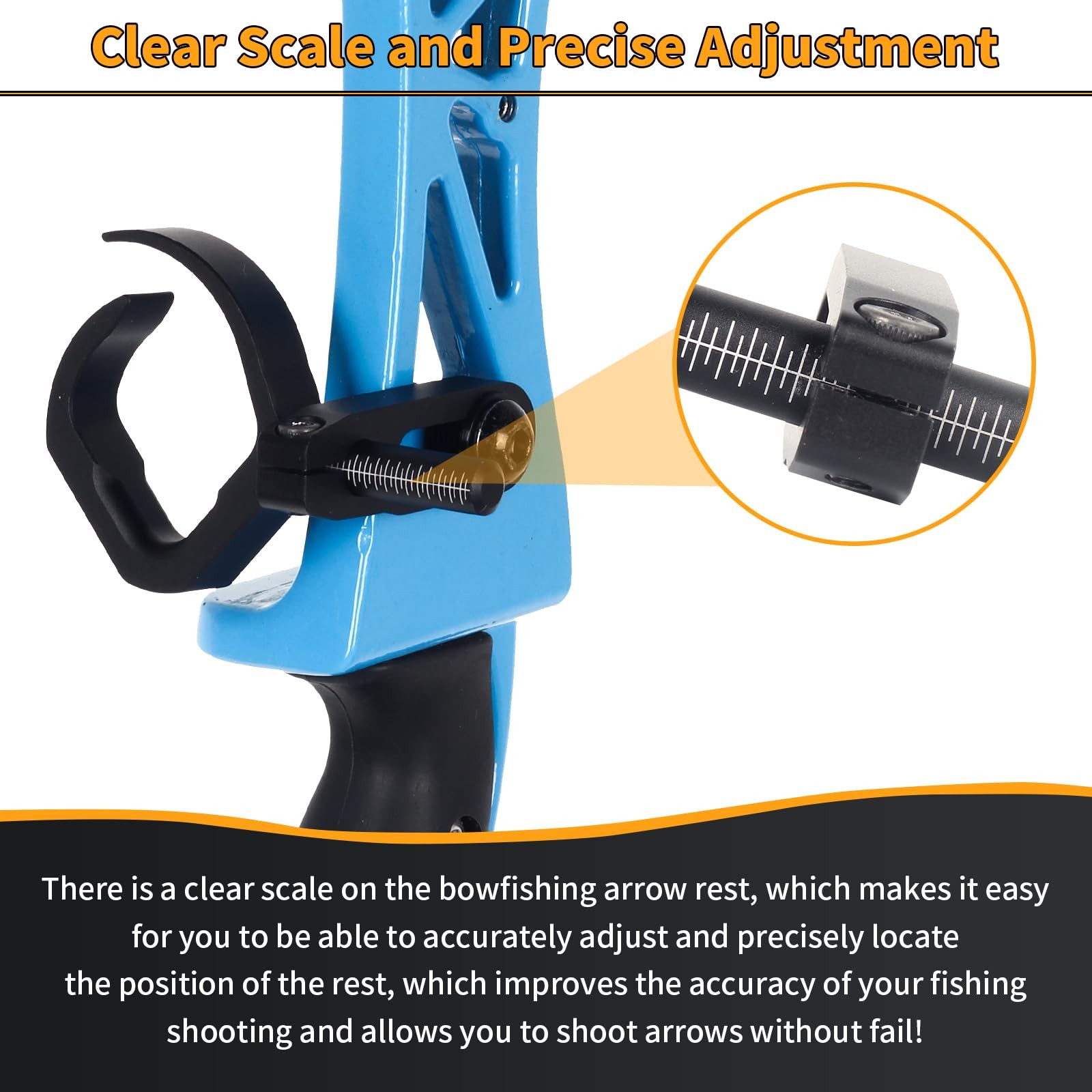 Aluminum Bowfishing Arrow Rest - Anodized and Durable - Adjustable Semi-Open ...