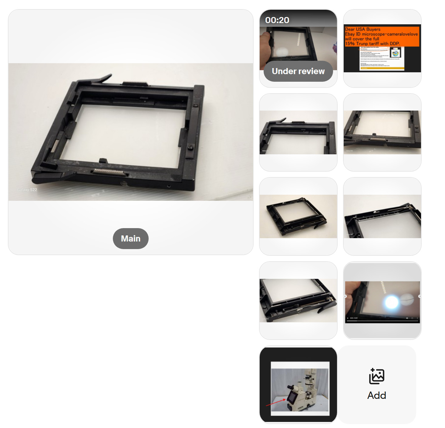 *Exc CLEAN GLASS* Zeiss Axiovert 405M 4x5 SINAR Ground Glass Screen Part 33955