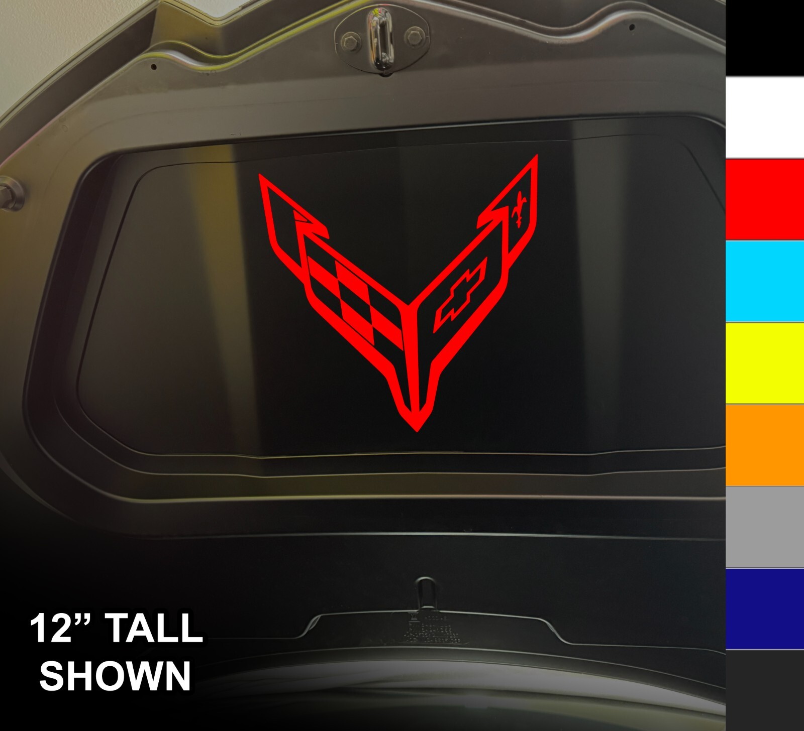 FRONT TRUNK 2020-26 C8 CORVETTE Stingray Z51 Z06 ERAY Crossed Flag Decal Sticker