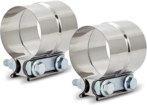 ELSHINE 1.5'' Lap Joint Exhaust Band Clamp, Heavy-duty Exhaust 1.5in 2pack