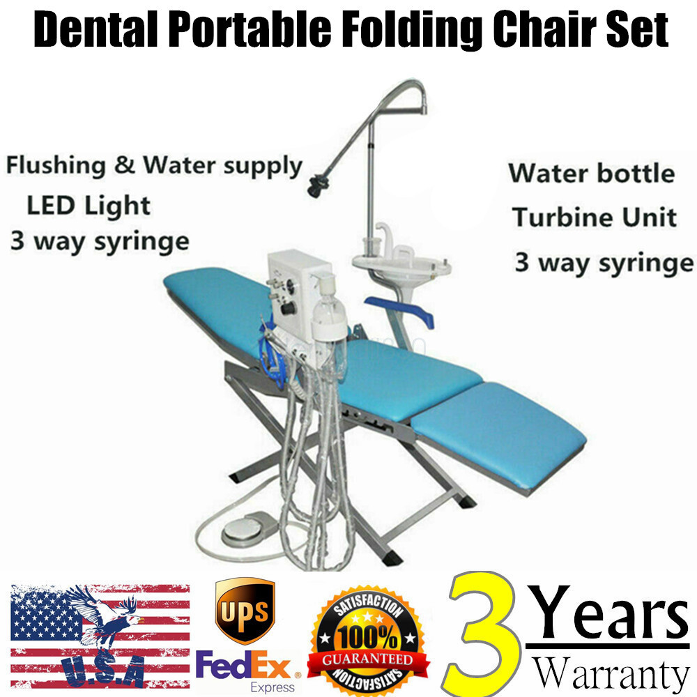 Dental Folding Chair With Turbine Unit & Weak Suction 4H Handpiece  & LED Light