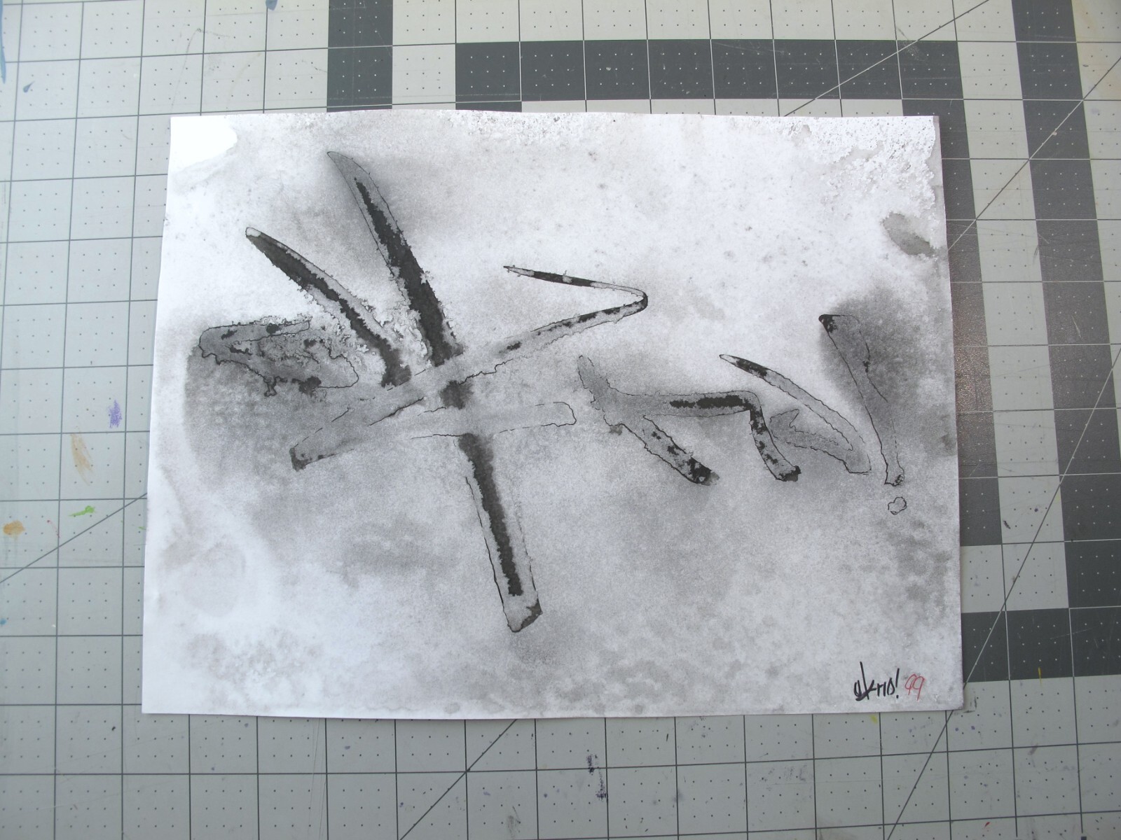 vtg 1990s hip hop graffiti Original art OKNO Ink on paper fade 2 KNO2