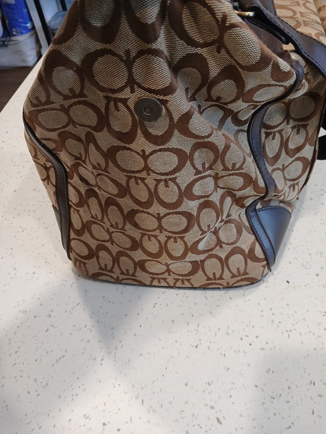 GG MONOGRAM IMMITATION LARGE DUFFLE HIGH QUALITY LEATHER & CANVAS UNISEX