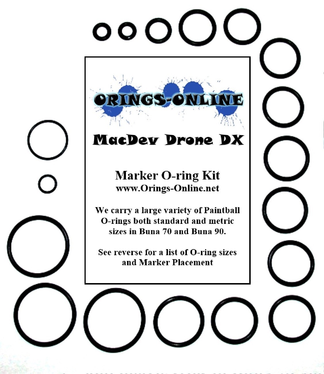 Macdev Drone DX Paintball Marker O-ring Oring Kit x 2 rebuilds / kits