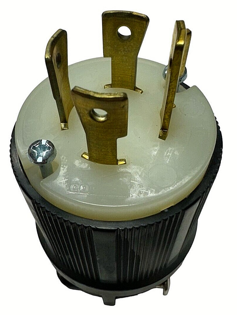 Cooper CWL1730P Turn & Pull H/L Plug 3 Pole 4-Wire 30A, 600V Black & White