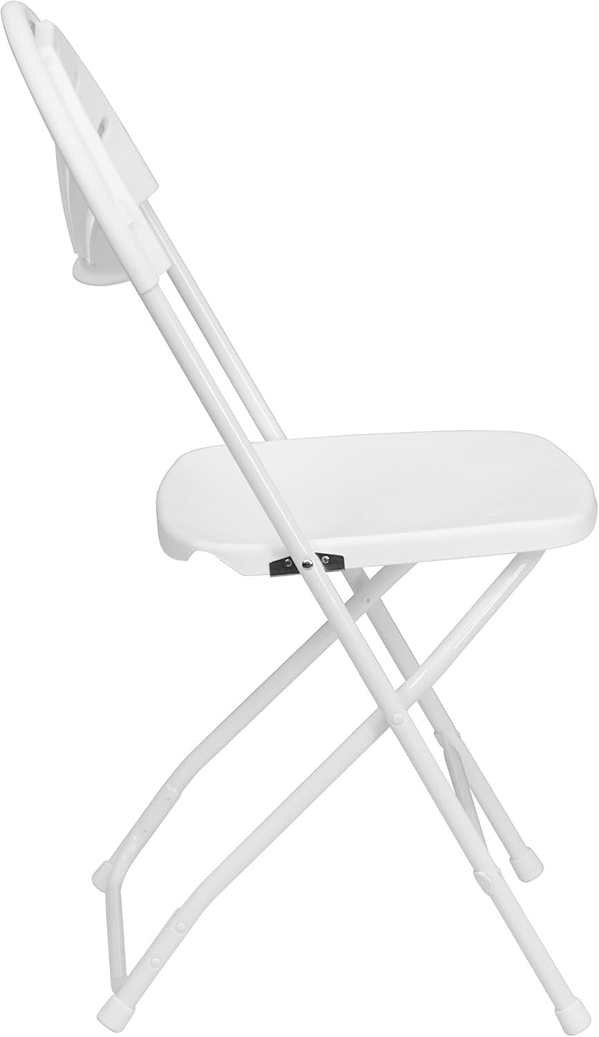 Durable White Folding Chairs - 2 Pack, Ideal for Indoor/Outdoor Events