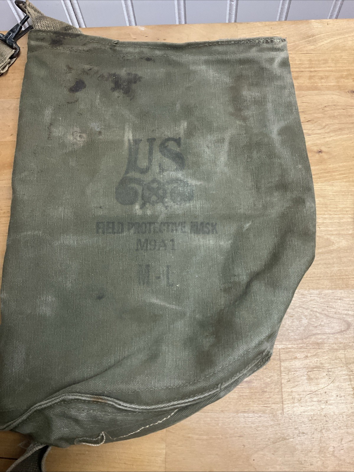 P US Olive Canvas Gas Mask Bag Field Protective M9A1 M-L