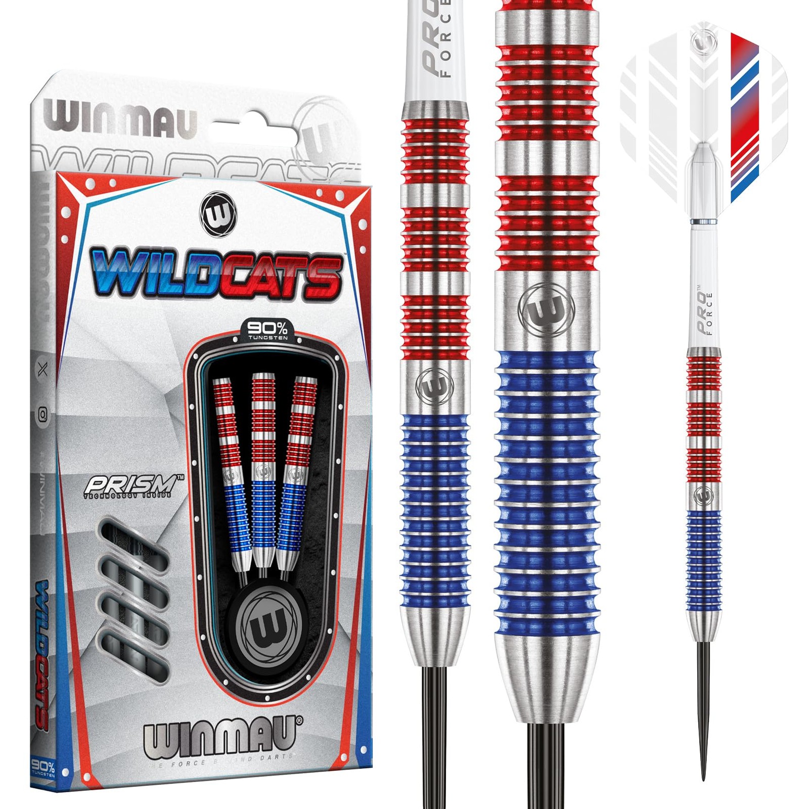 Winmau Wildcats Steel Tip Darts Set - 90 Tungsten Professional Darts For