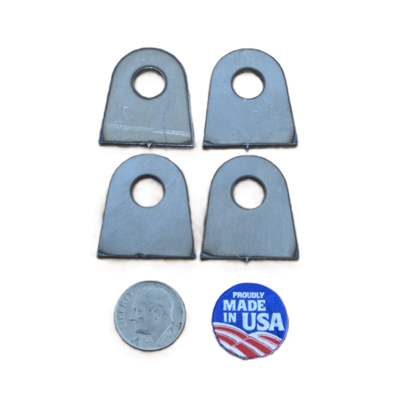 4 Flat Steel Weld Tabs 5/16 Hole 1/8 Thick Chassis Suspension Fabrication USA