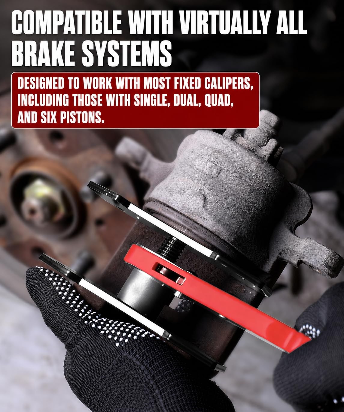 Brake Tools, Caliper Compression Tool,360° Swing Ratchet Switch Red