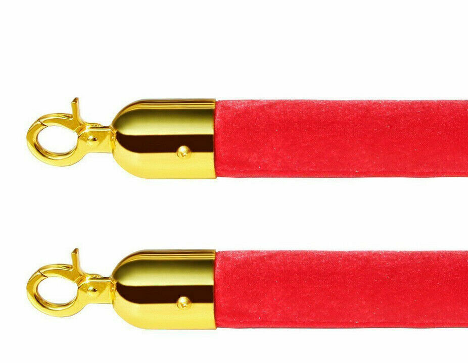 1Pc Barrier Rope Crowd Control Stanchion Queue Red Velvet Rope
