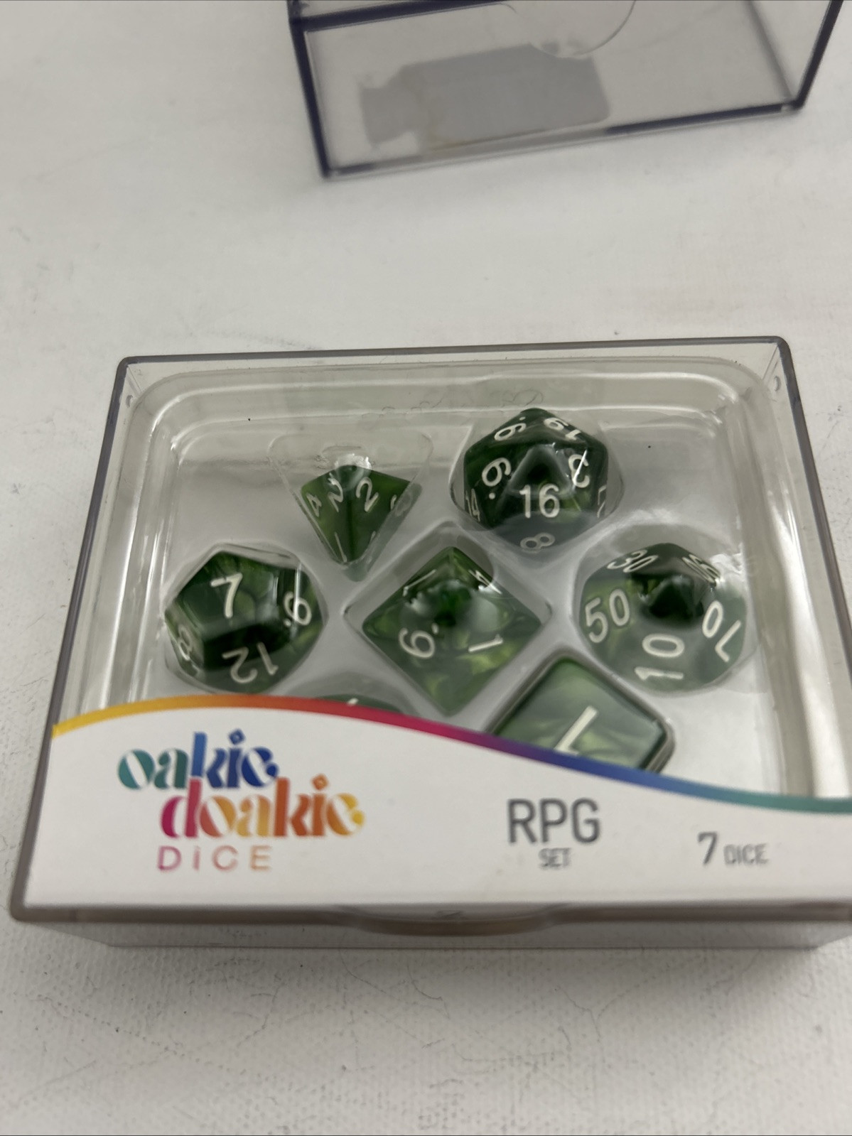 Oakie Doakie Marble Green Dice Set RPG Dice Dungeons & Dragons Brand New Sealed