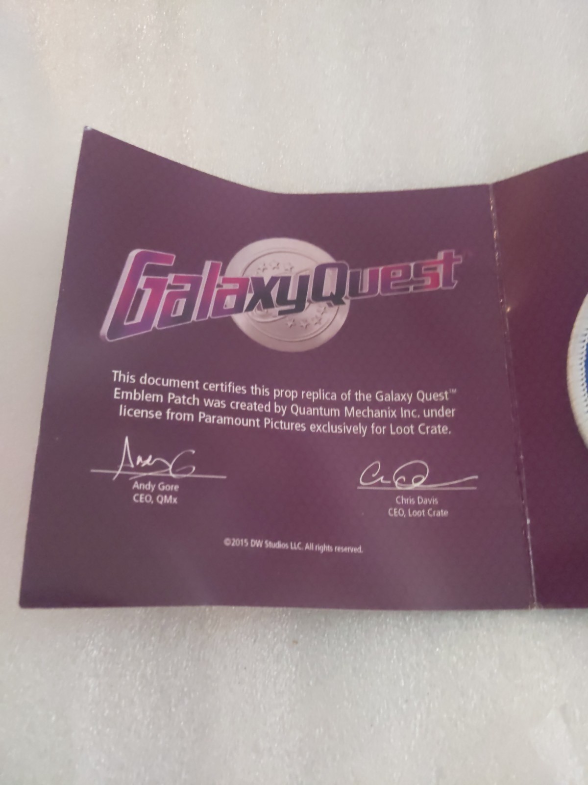 Galaxy Quest Patch Replica Emblem Loot Crate Exclusive Sci-fi 2.75" x 2.75" New