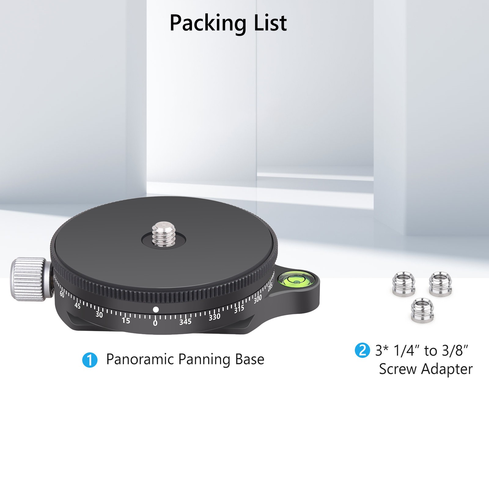 CNC Leveling Base Quick Horizontal Adjust Head Panoramic Panning Base Arca Plate