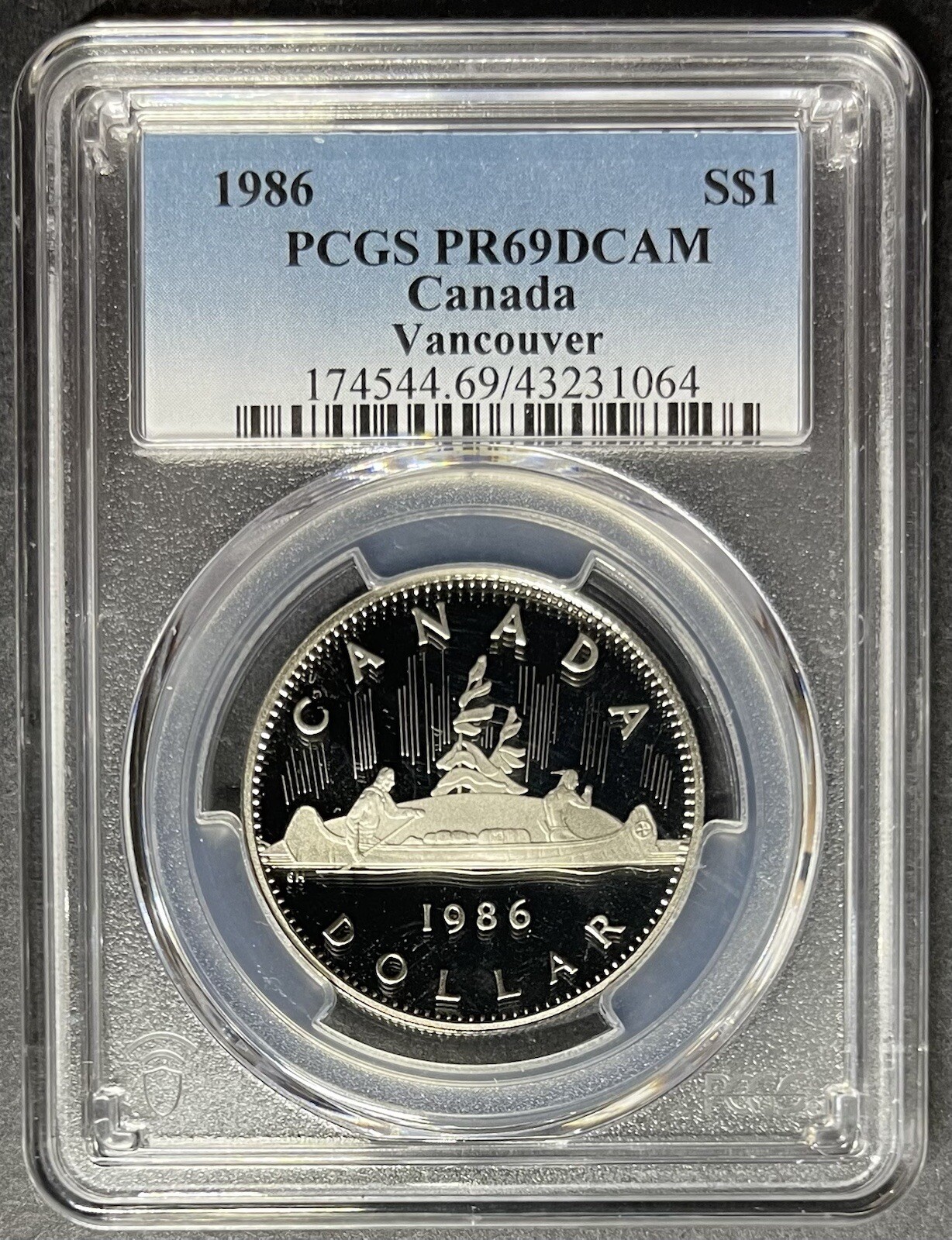 1986 Canada Voyageur Dollar PCGS PR-69 DCAM/Mislabeled as Vancouver Dollar) $5/3
