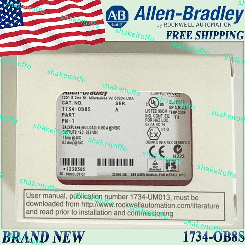 New Sealed AB 1734-OB8S 8 Channel Safety Sourcing Output Module US AB serB
