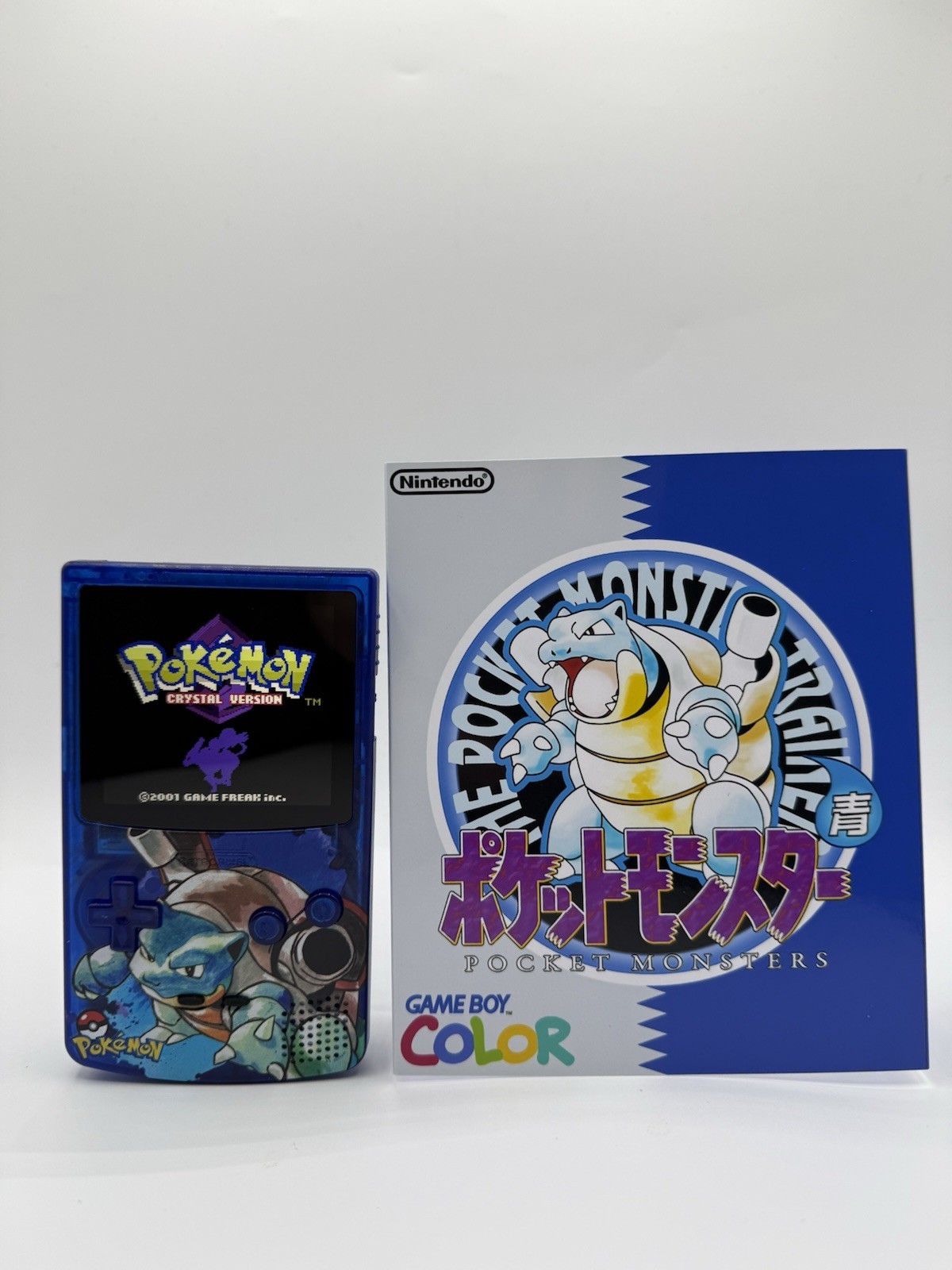 Custom Blastoise USB C Rechargeable Gameboy Color W Matching Box Pokémon
