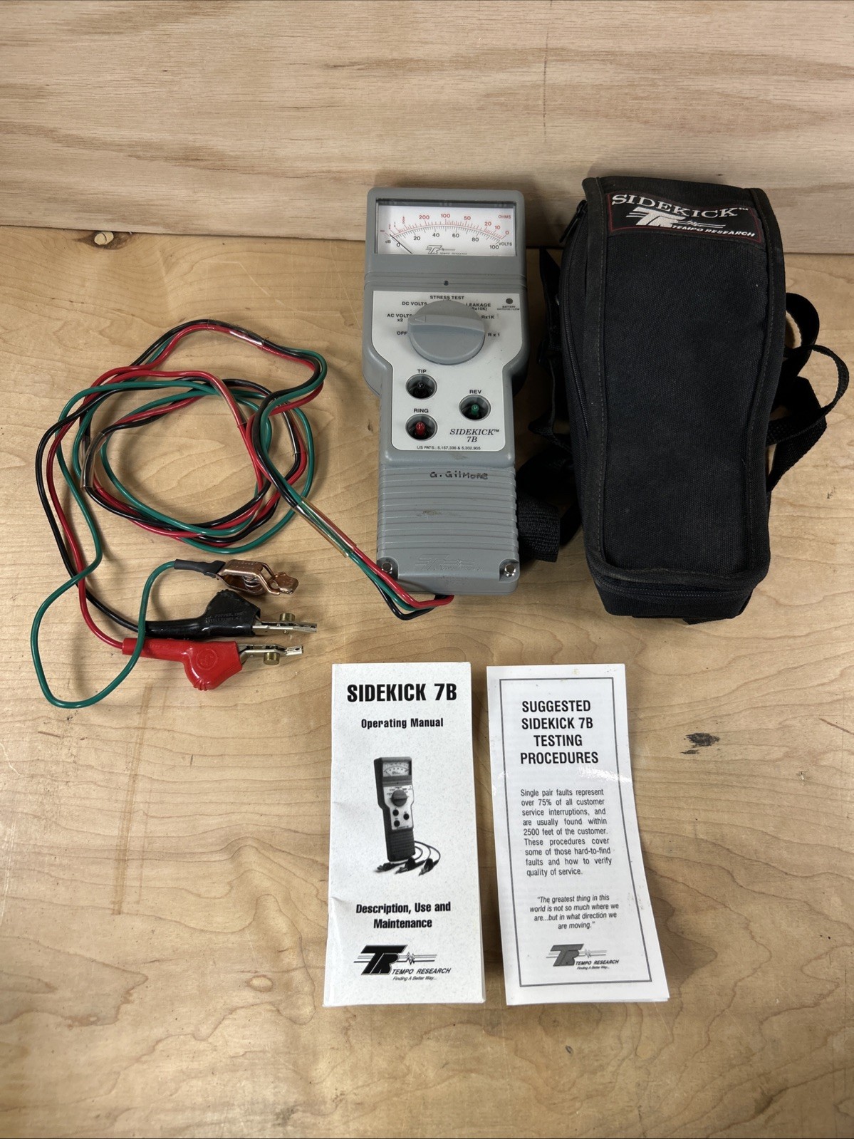 Tempo Sidekick 7B Cable Tracker And Tester w/ Case And Manual Tested & Works