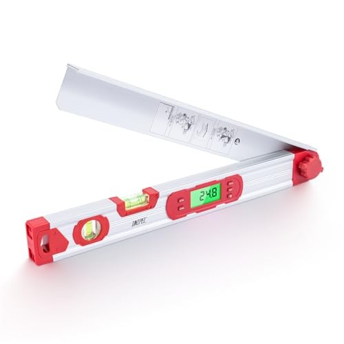 16-Inch Digital Angle Finder with MTR & COM, 0–220° Protractor with Backlit