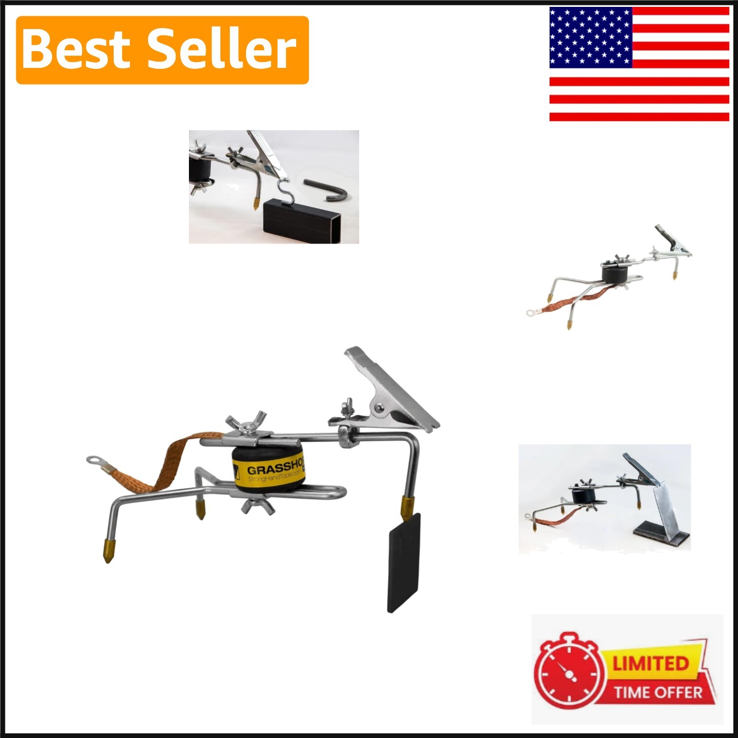 Grasshopper Pro Welding Finger - Adjustable Tack Welding Tool with Brass Tips