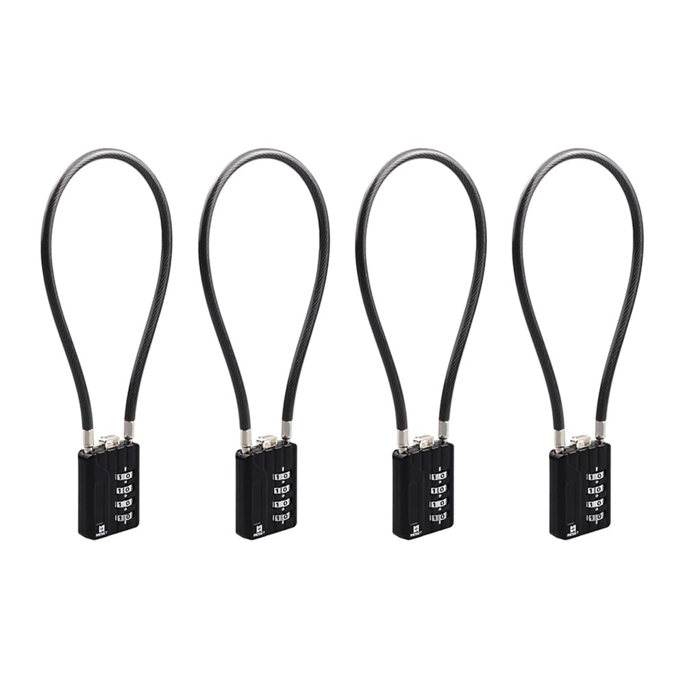 Reset-201 4 Digit Combination Padlock 12 In 5Mm Flexible Cable 3 Pack