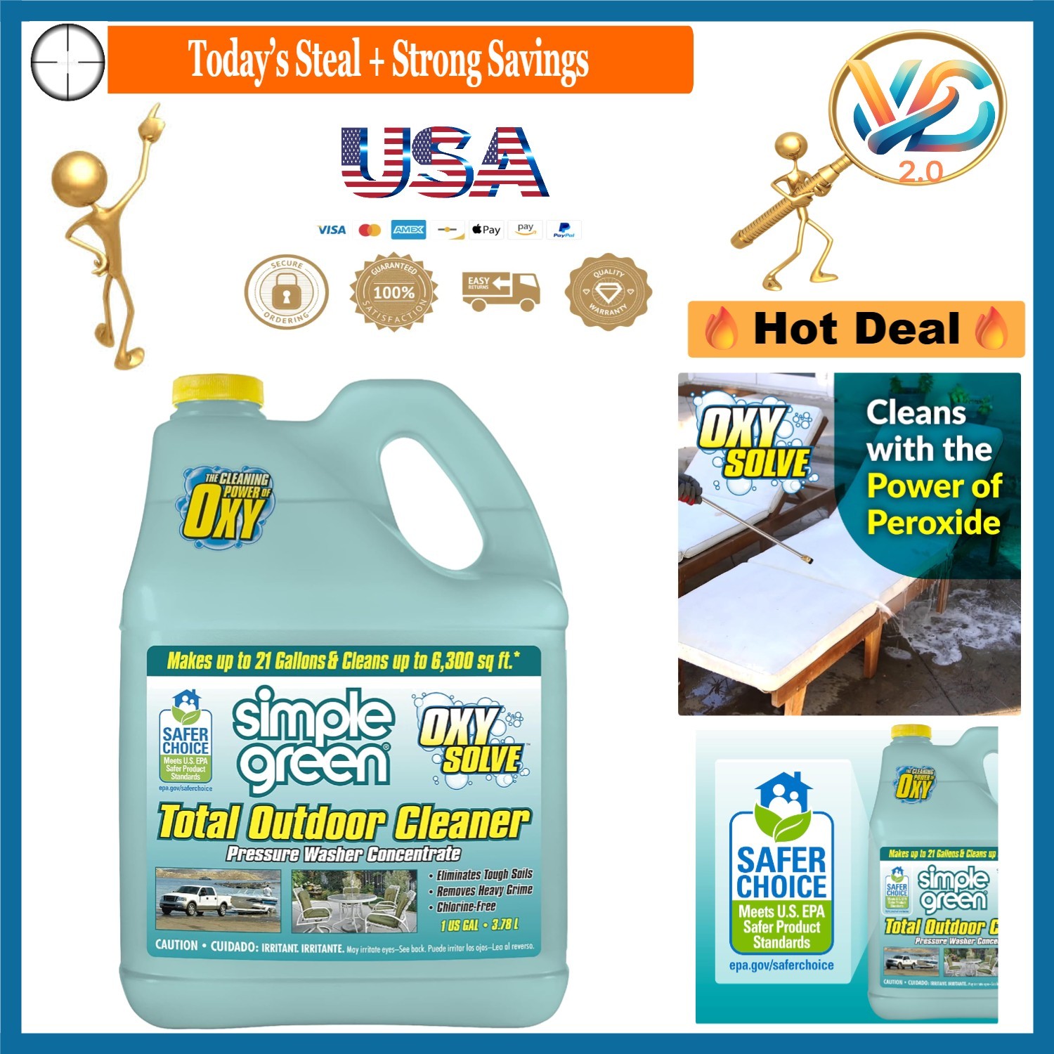 Oxy Solve Total Outdoor Cleaner Concentrate 128 Fl Oz Pressure Washer Safe