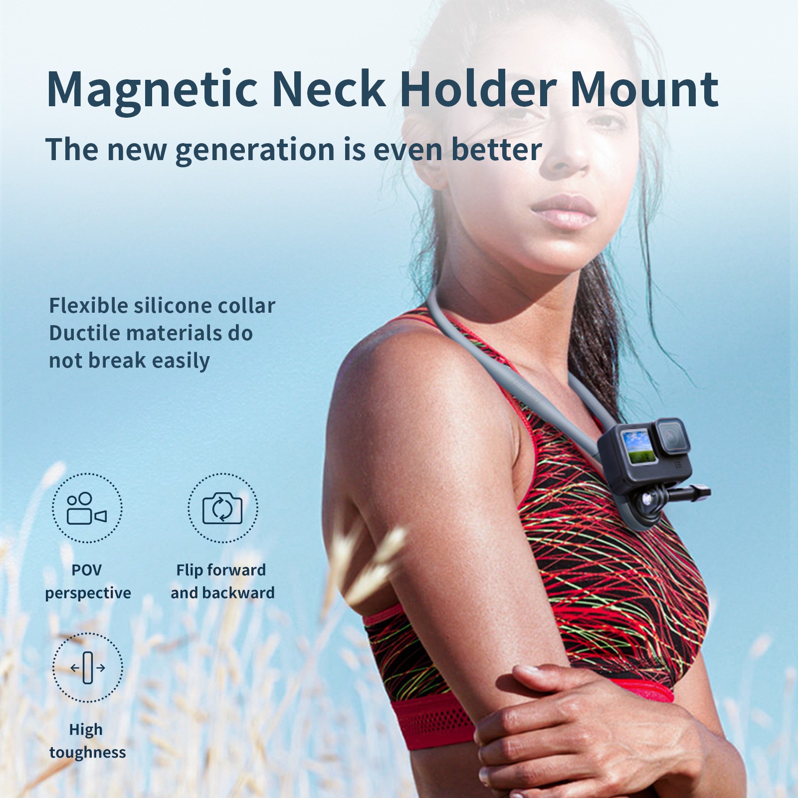 Mobile Chest Mount Magnetic Neck Holder Quick Release for GoPro Action Camera