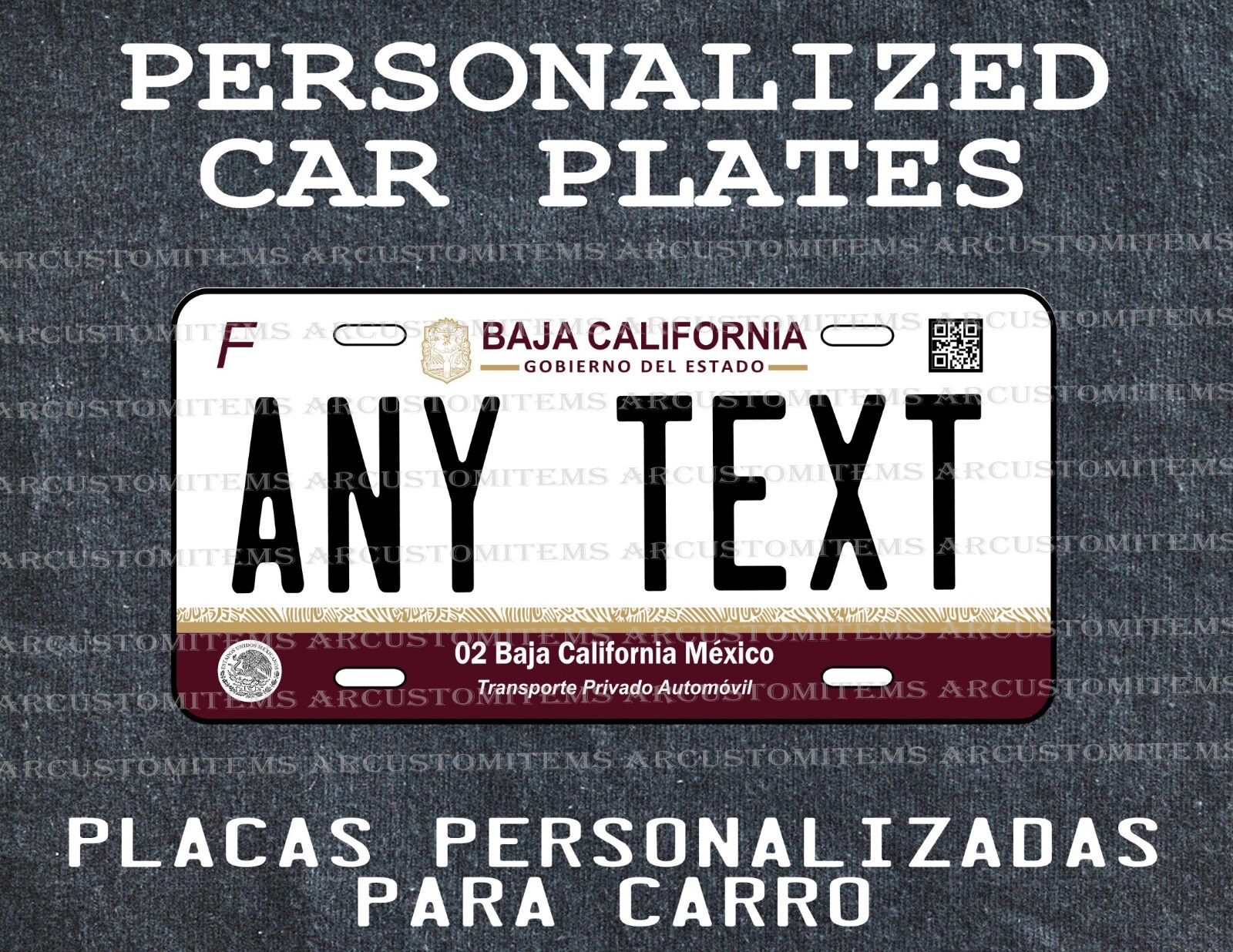 PLACA AUTO BAJA CALIFORNIA /CAR PLATE ESTADOS MEXICO /BAJA CALIFORNIA CAR PLATE