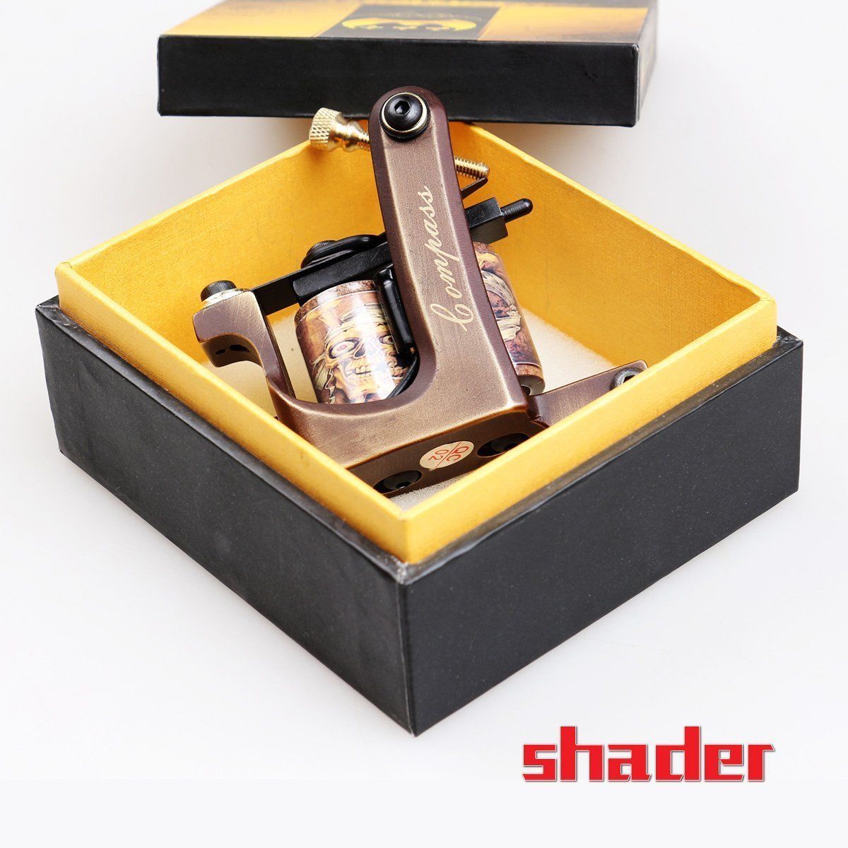 TOP PRO LEVEL Compass Brass Tattoo Machine 2 gun Straight Shader Circle Liner