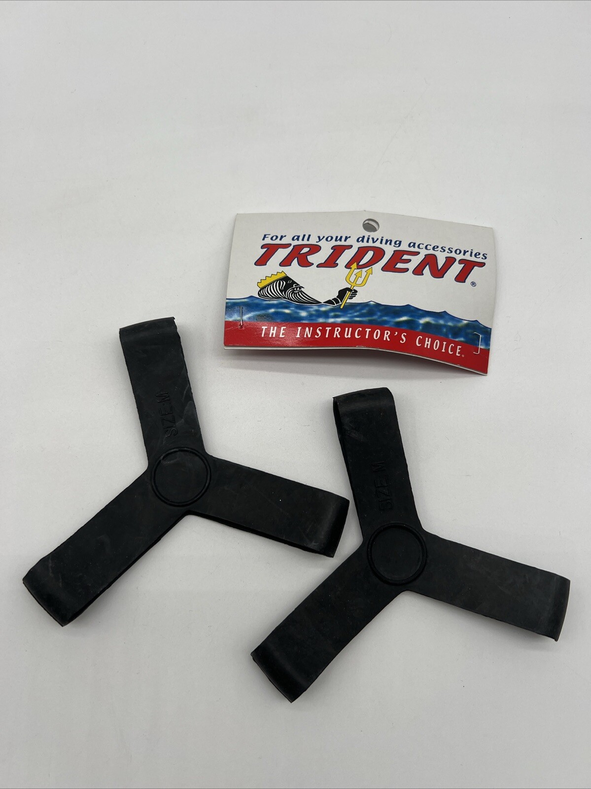 Trident Rubber Fin Grip Wraparound Friction Straps Pair MEDIUM Black