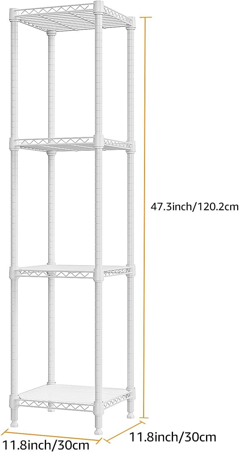 4 Tier Stackable Storage Kitchen Wire Shelves Steel Organizer Pantry Garage Rack