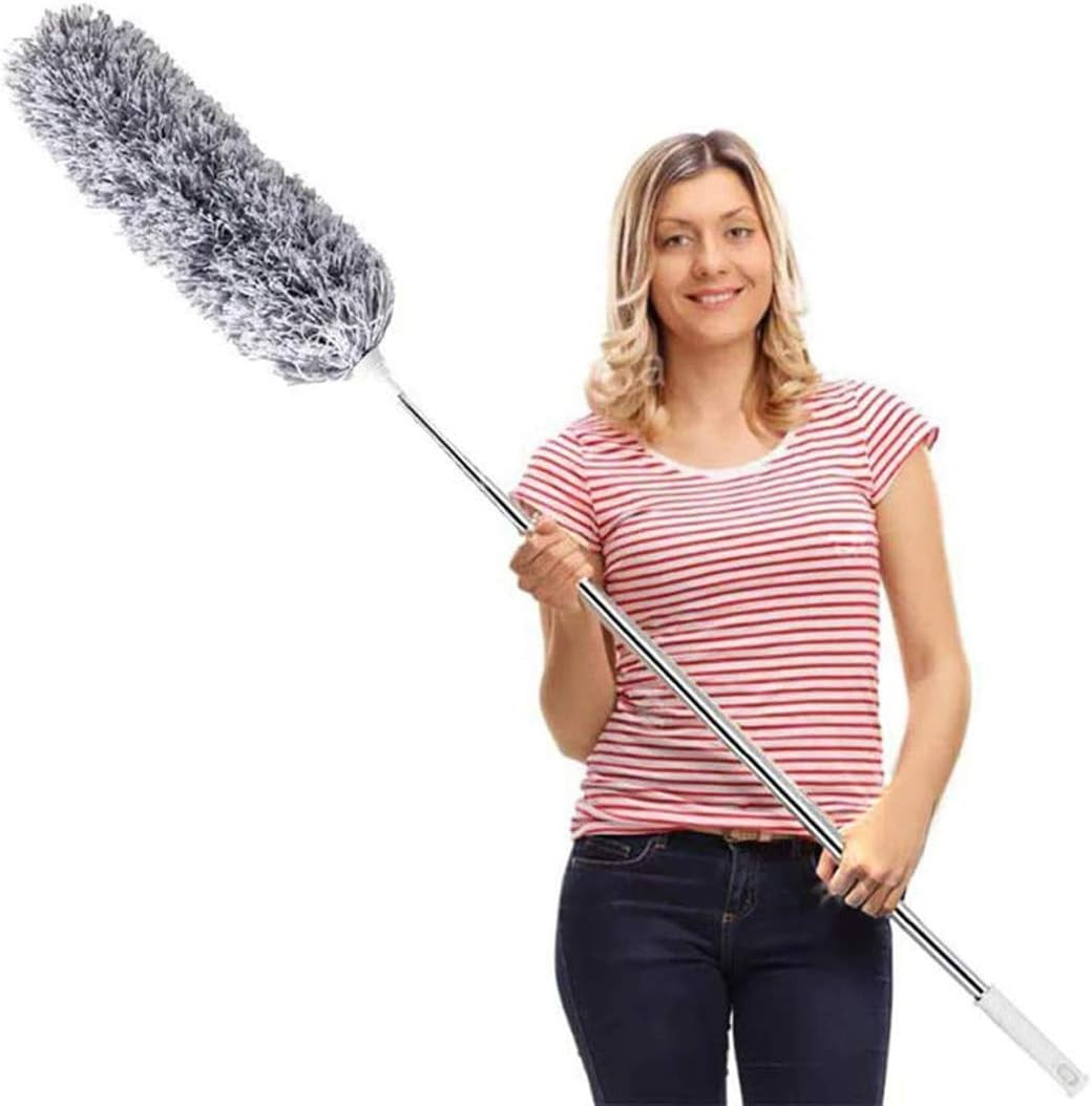 Feather Cleaning Duster with Handle Telescoping Extendable 100" Extra Long Pole