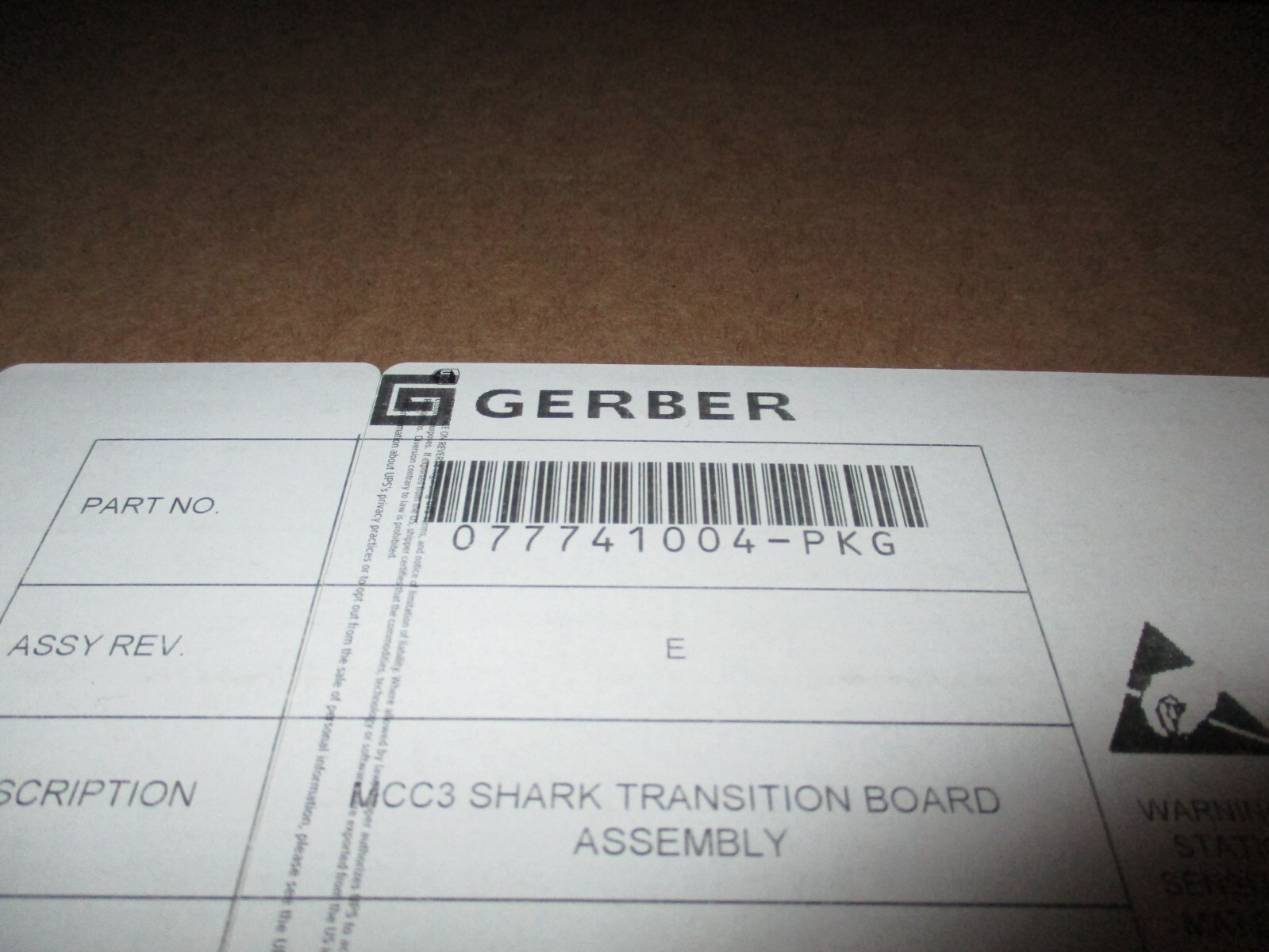 GERBER MCC3 Shark Transition Board Open Box