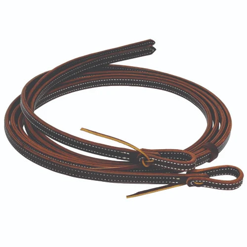 Professional's Choice Oiled 2-Ply Burgundy Leather Reins - 5/8” Width