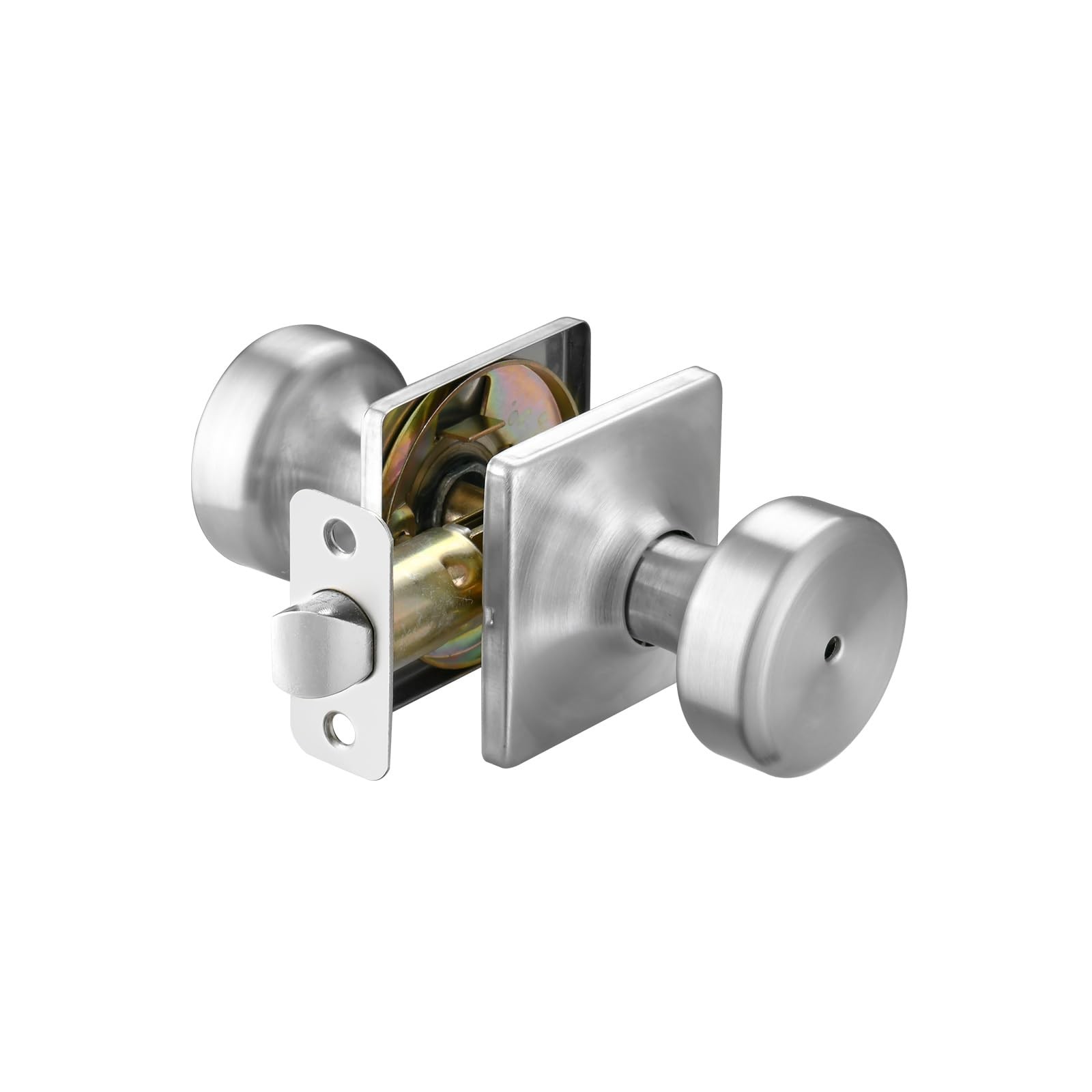 STARPY Brushed Nickel Door Knobs with Square 1-Privacy,
