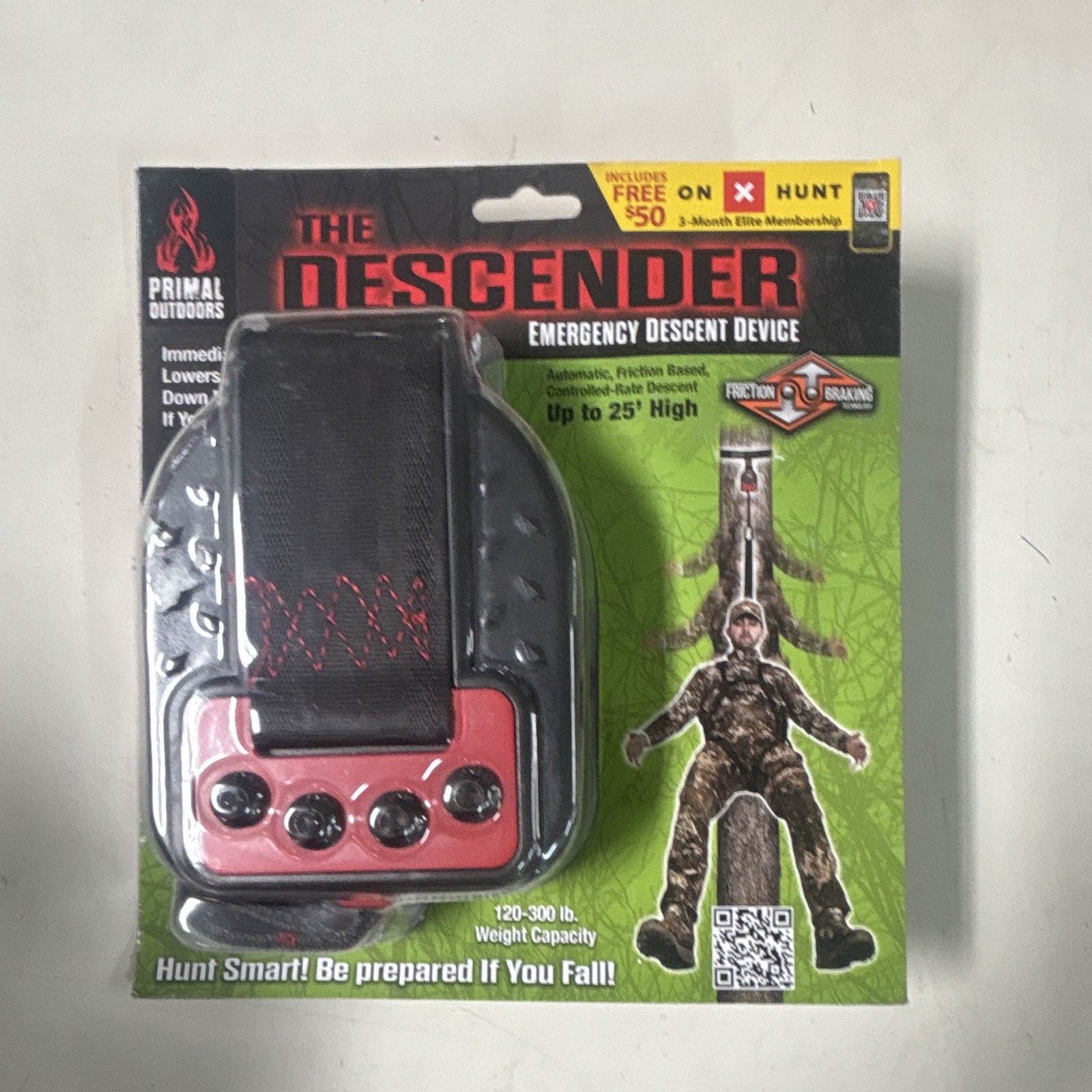 Primal Outdoors The Descender Emergency Descent Device Up to 25' Black/Red