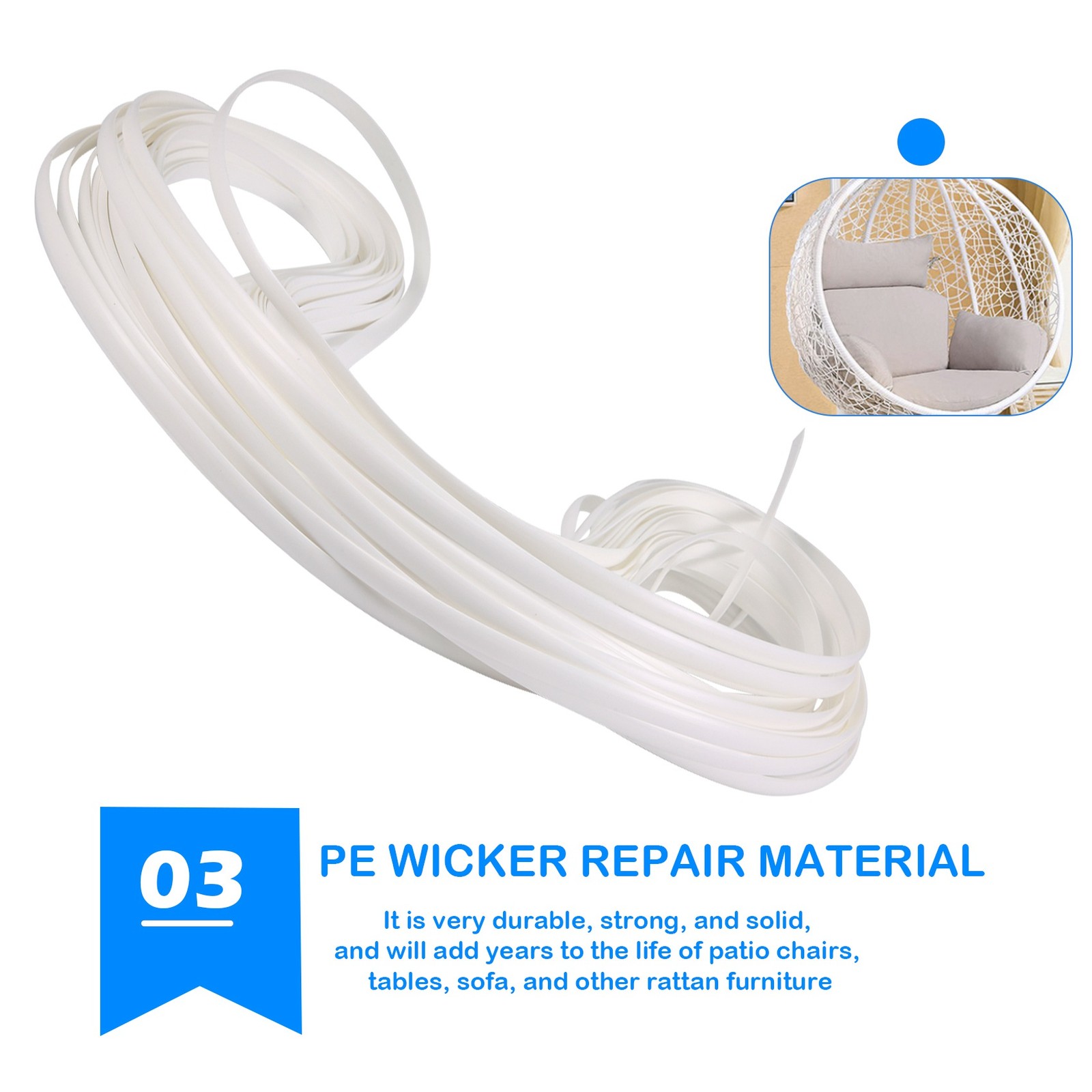Wicker Repair Supplies Synthetic Rattan Material, Patio Furniture Repair5874