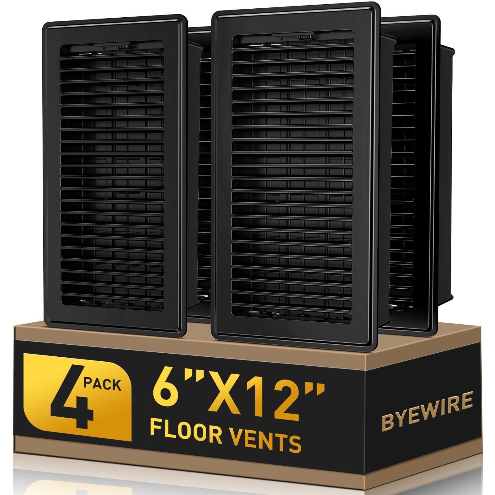 Floor Register Fits 6x12 and 12x6 Duct Opening - Heavy Duty Walkable Floor Ve...