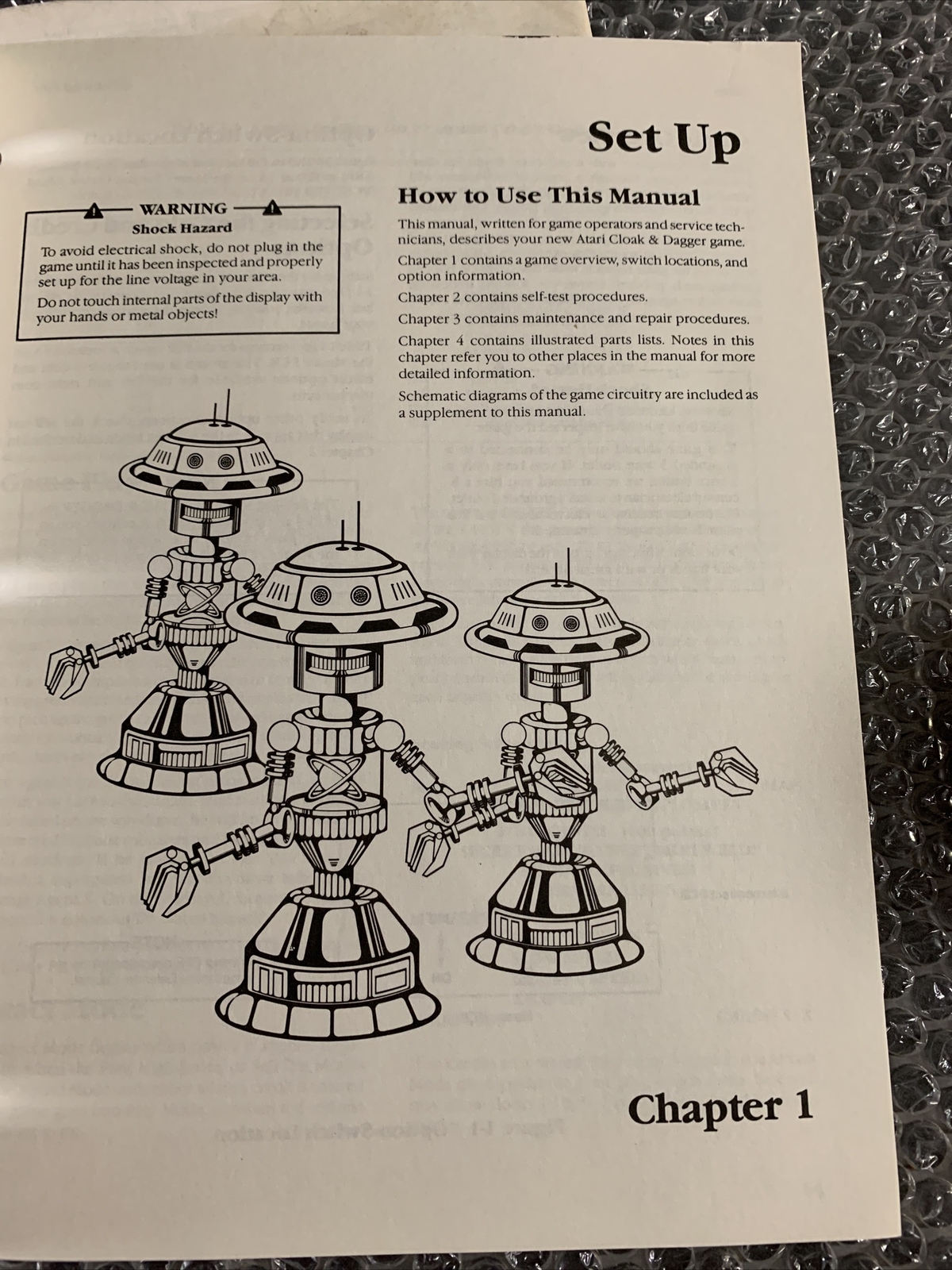 Original ARCADE GAME owners manual Cloak And Dagger Set Atari￼