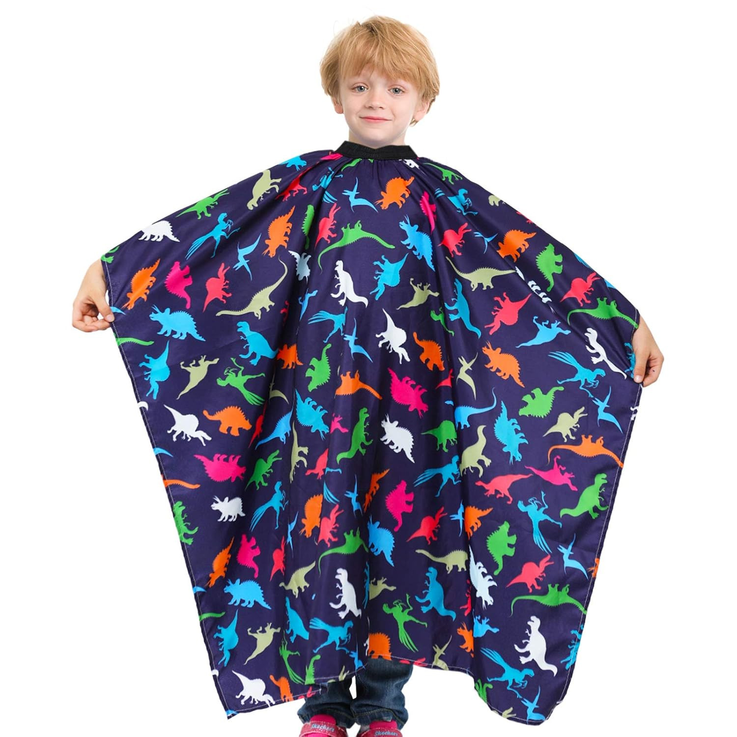 Kids Haircut Cape, Dinosaur Waterproof Hair Cutting Cape Boys Barber Haircut Apr
