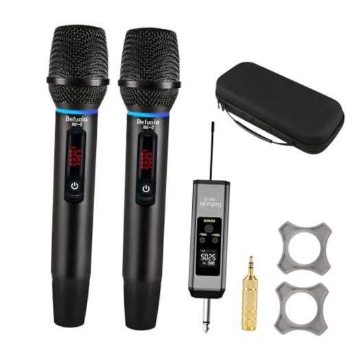 UHF Rechargeable Wireless Microphone for Singing with Handbag - Metal Handheld