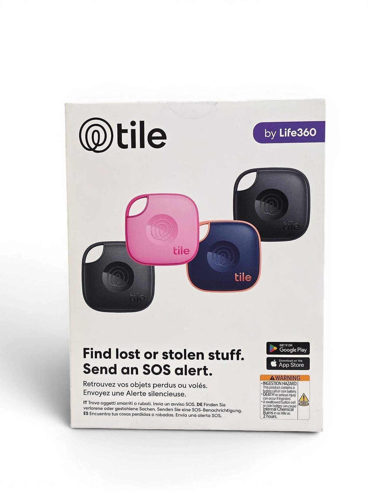 Life360 Tile Mate (2024) Bluetooth Tracker Item Finder 4-Pack RE-60044