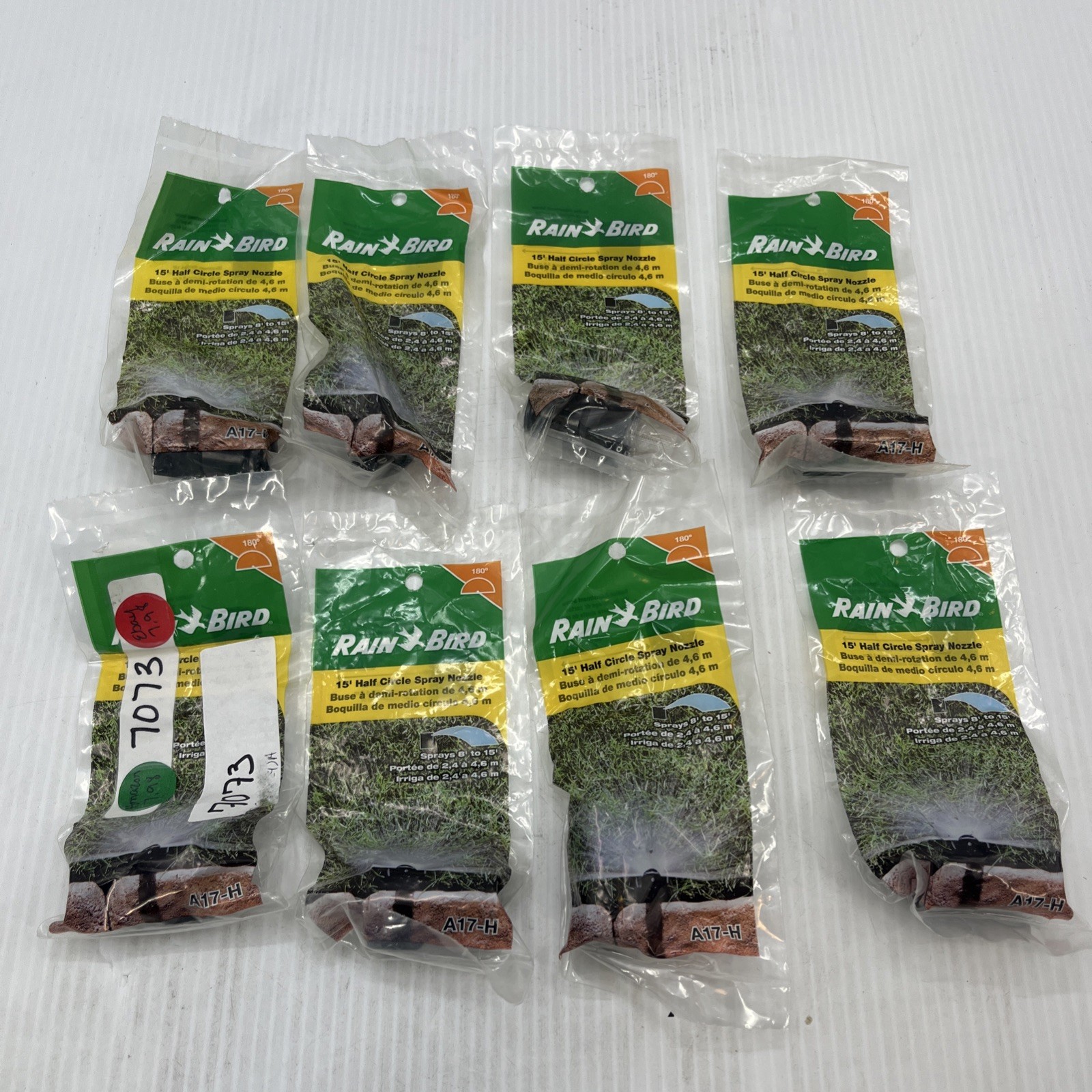 Lot Of 8 Rain Bird 8' -15' Half Circle Spray Nozzles 180 Deg A17-H Black {28}