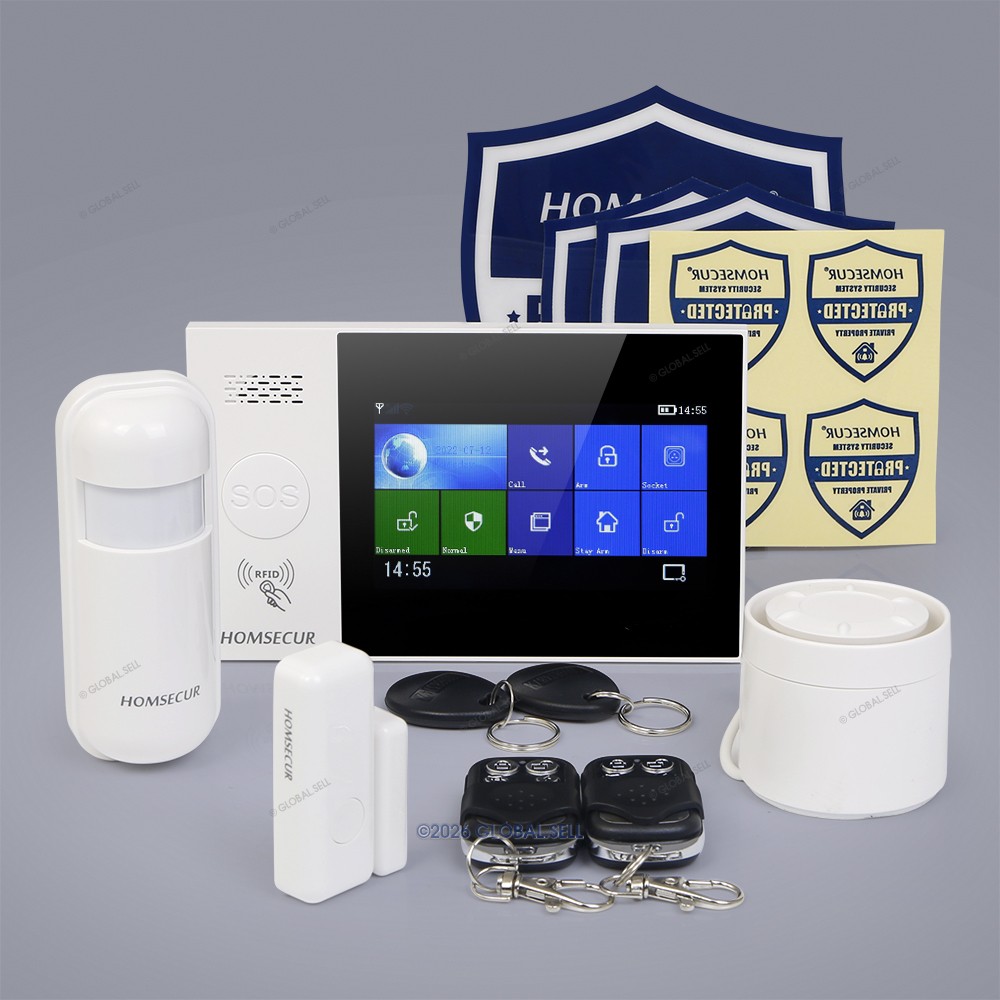 HOMSECUR Home Security System Wireless WIFI RFID SMS Autodial Touch Screen Panel
