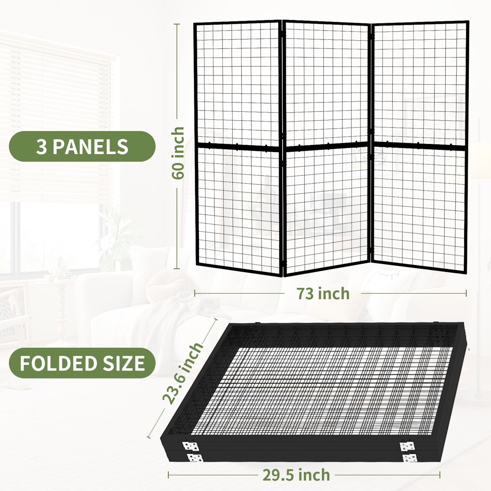 Foldable Gridwall Display Panel - 2x5 Ft Heavy Duty Z Unit Wire Grid Wall Pan...