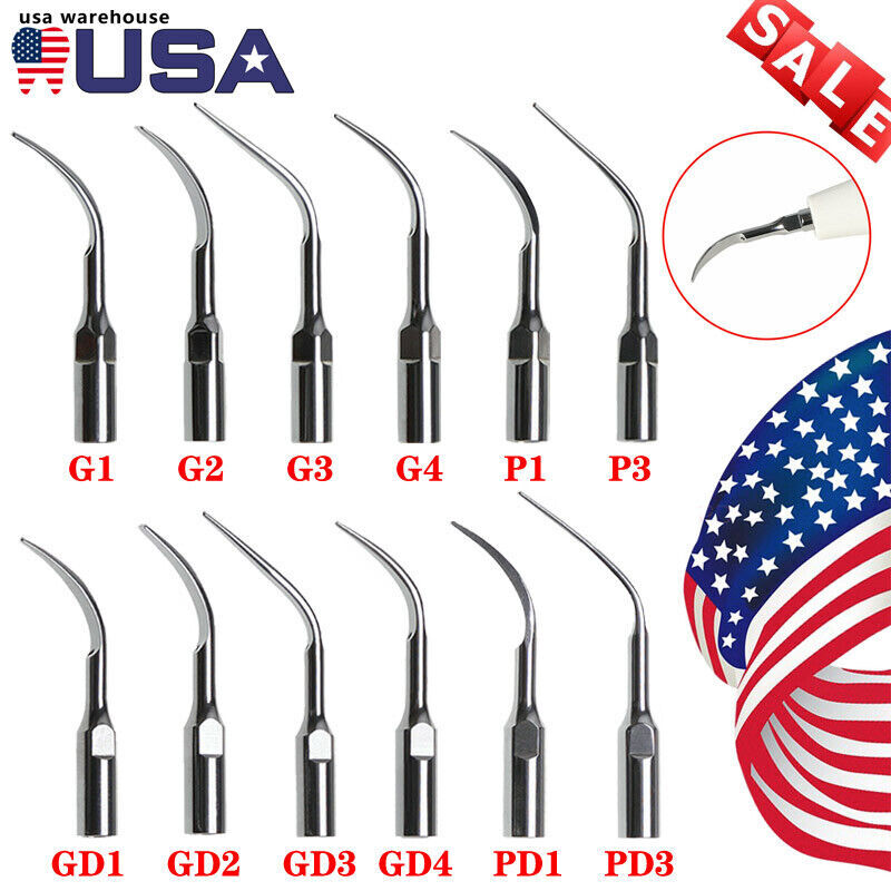 5× Dental Ultrasonic Piezo Scaler Tips/Wrench Key fit Yabangbang EMS DTE SATELEC
